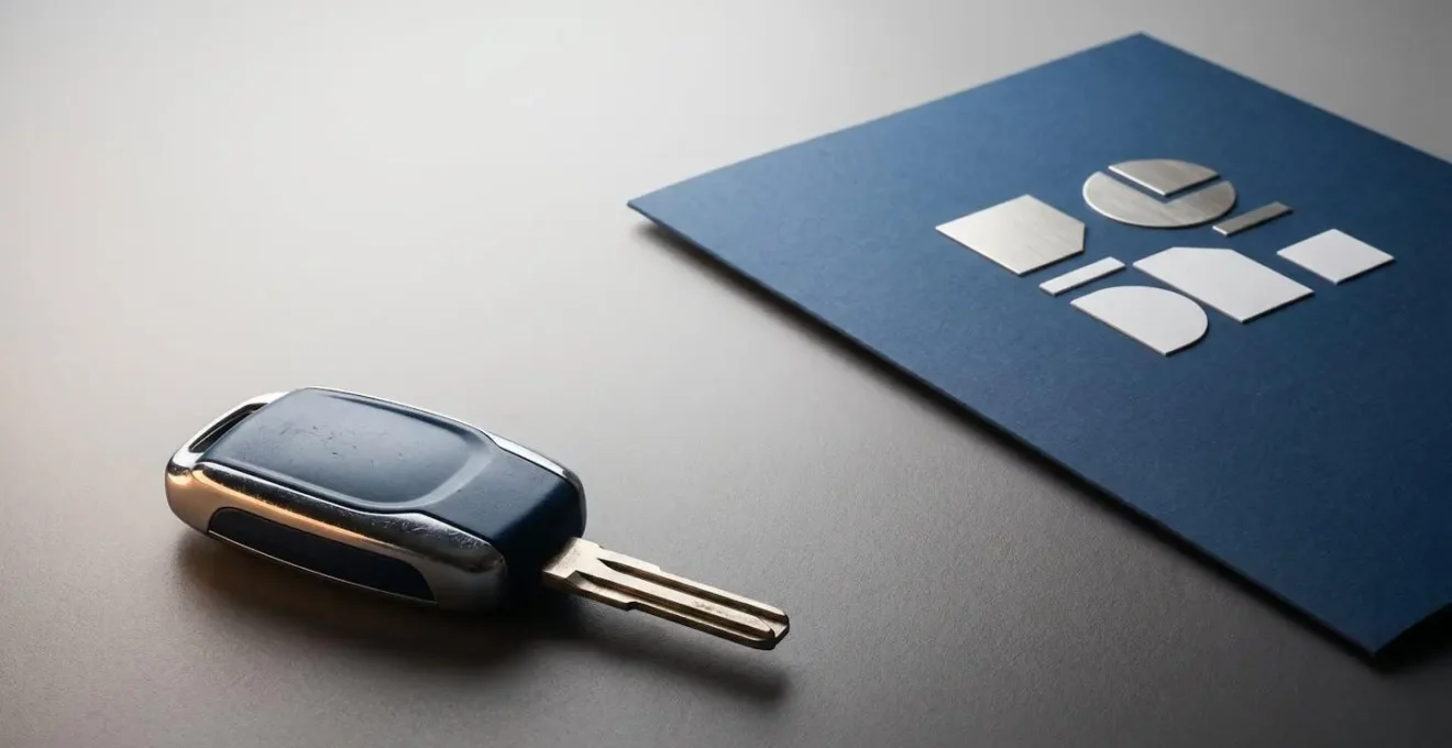 Document d'assurance automobile et clés de voiture sur fond épuré symbolisant la sécurité routière et la conformité légale