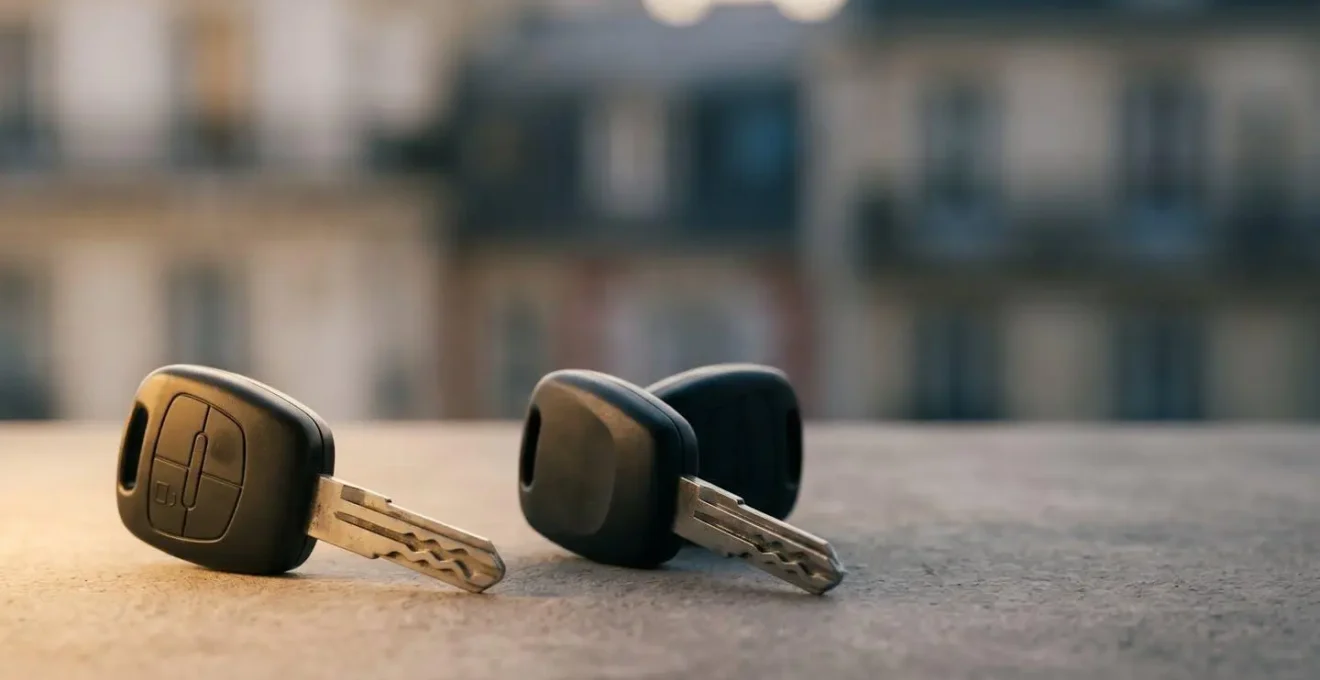 Scène symbolisant le dilemme du choix d'assurance automobile entre protection minimale et couverture complète