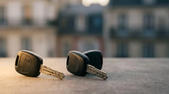 Scène symbolisant le dilemme du choix d'assurance automobile entre protection minimale et couverture complète