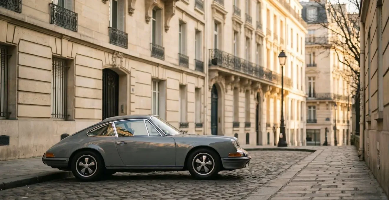 Porsche 911 classique dans un environnement français authentique illustrant le dilemme investissement versus passion automobile
